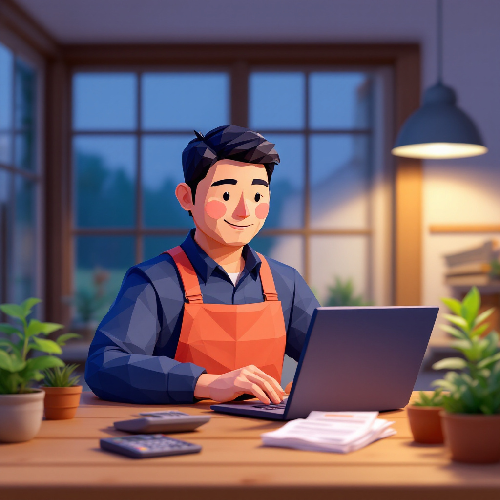 独立就農(自営農家)のキャラクターイラスト